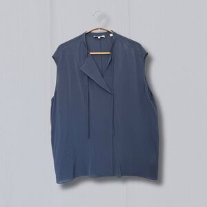 Vince Deep Blue Sleeveless Blouse
